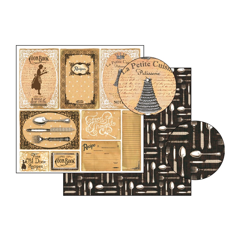 Carta scrap menù Stamperia