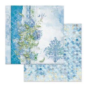 Carta scrap fiori per te sfondo azzurro Stamperia
