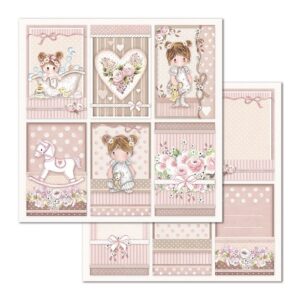 Carta scrap riquadri little girl Stamperia