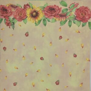 Foglio scrap singolo rose e girasoli