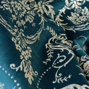 Velluto glitter damasco teal 50x70 Renkalik