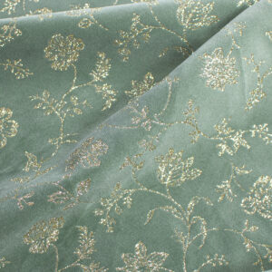 Velluto glitter broderie verde salvia 50x70 Renkalik