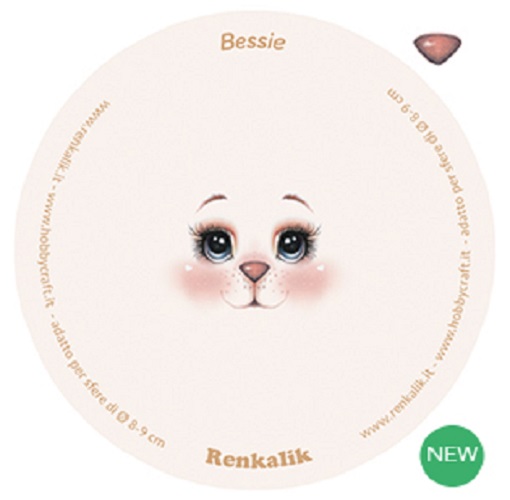 Viso grande stampato su tessuto Bessie