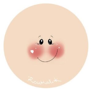 Viso medio stampato su tessuto Lovely