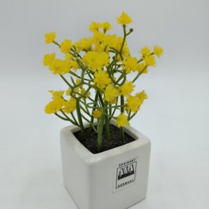 DEKO mini fiorellini gialli in vasetto bianco lucido ASA Selection