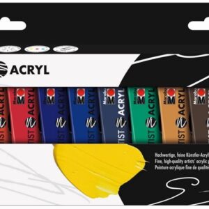 Set artista colori acrilici 12x22ml Marabu
