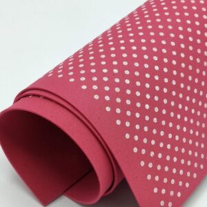 Moosgummi rosso con pois bianchi 2mm Stafil
