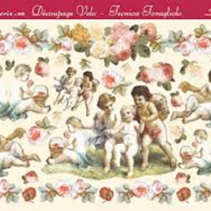 Carta velo Puttini e rose Stamperia