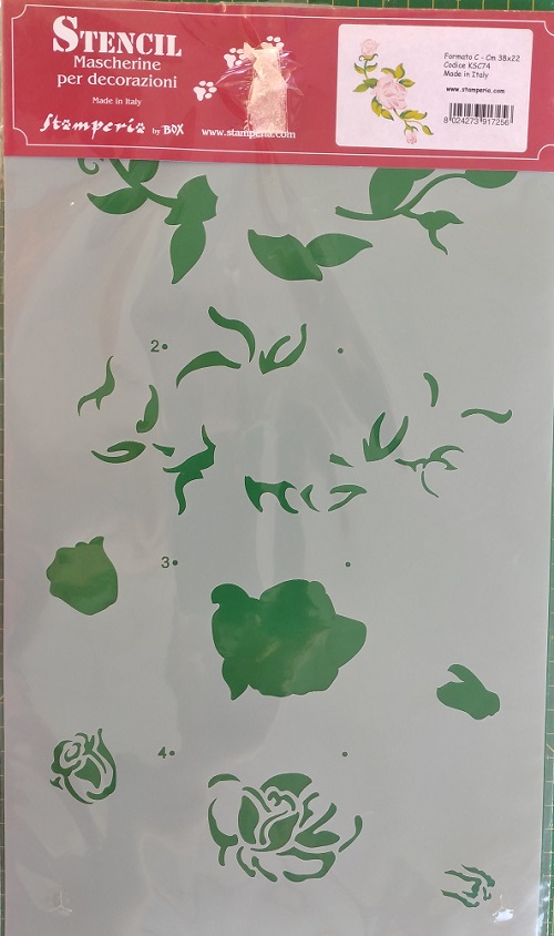 Stencil C Bocciolo di rosa doppia battuta Stamperia