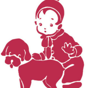 Stencil G Bimbo con cagnolino Stamperia