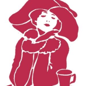Stencil G Dama con tazza di the Stamperia