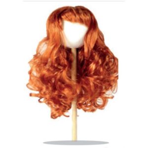 Parrucca per bambole capelli ricci rossi