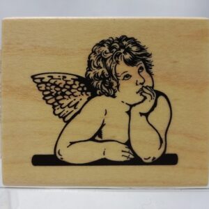 Timbro in legno Angelo