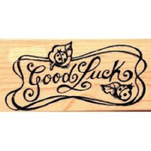 Timbro in legno Good luck