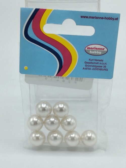 Perle lucide crema 12mm 9pz