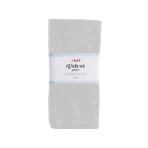 Tessuto velluto bianco con glitter argento