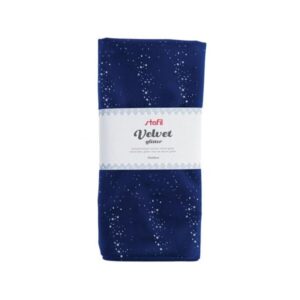 Tessuto velluto blu con glitter argento