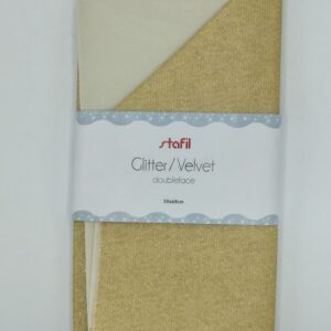 Tessuto double face velluto glitter oro
