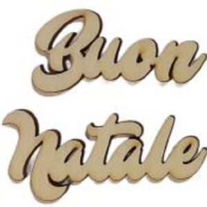 Scritta legno Buon Natale grande