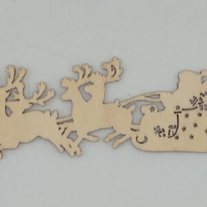 Sagoma in legno Babbo Natale con slitta