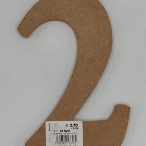Numero 2 in mdf 22cm