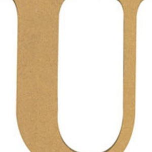 Lettera U in mdf 22cm