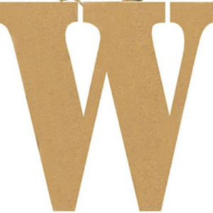 Lettera W in mdf 22cm