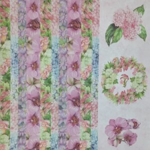 Foglio scrap singolo strisce fiori