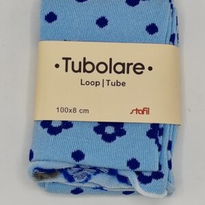 Tubolare fiori azzurro cm100x8