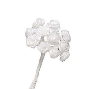 Roselline satinate bianco 15mm