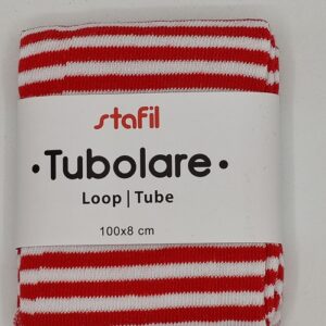 Tubolare righe rosso/bianco 100x8cm