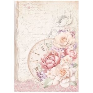 Carta di riso Romance Forever orologio Stamperia