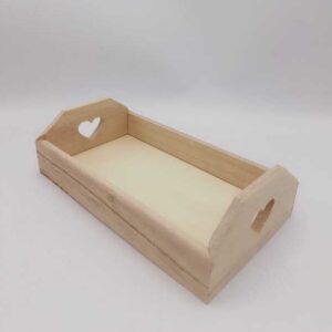 Vassoio balsa mini con manici cuore