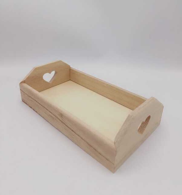 Vassoio balsa mini con manici cuore