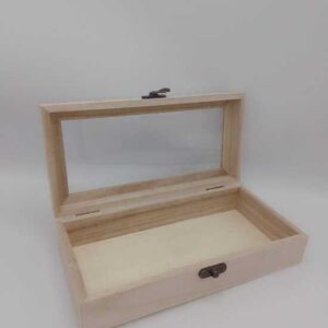 Alternative view of Scatola balsa con vetro piccola