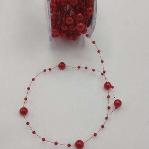 Alternative view of Nastro perline 7mm rosso sangue