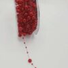 Rotolo 12mt nastro filo perline rosso sangue